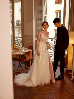 Justin Alexander Emmaline A Line Lace wedding dresses