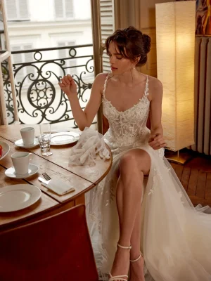 Justin Alexander Emmaline A Line Southern California bridal shop
