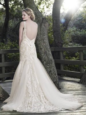 Casablanca Sage Fit and Flare Romantic lace wedding dresses