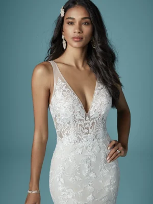 Maggie Sottero Greenley fit and flare Custom wedding dresses San Diego