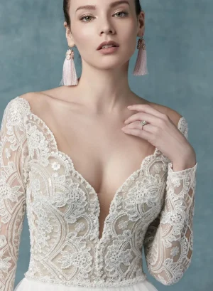 Maggie Sottero Mallory Dawn A line Romantic lace wedding dresses