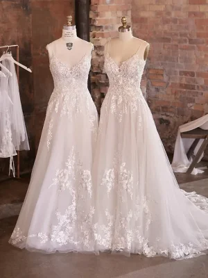 Maggie Sottero Pia A line Best bridal shop in San Diego