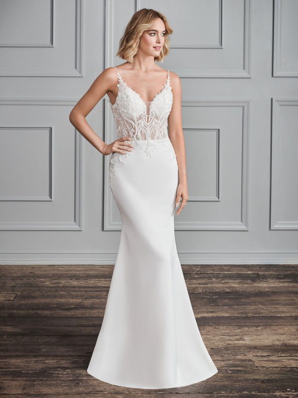 Style BE621 Sheath Wedding Dress by Ella Rosa 01